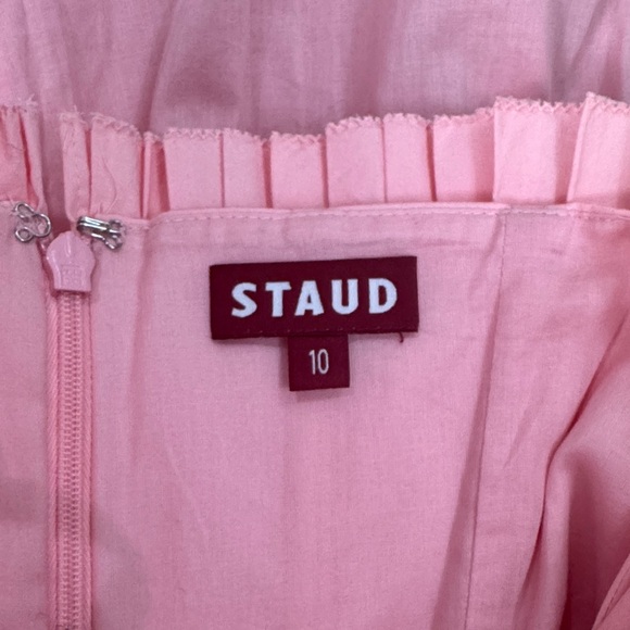 Staud Bella Pleated Fit and Flare Pearl Pink Mini Dress size 10 - Picture 9 of 10